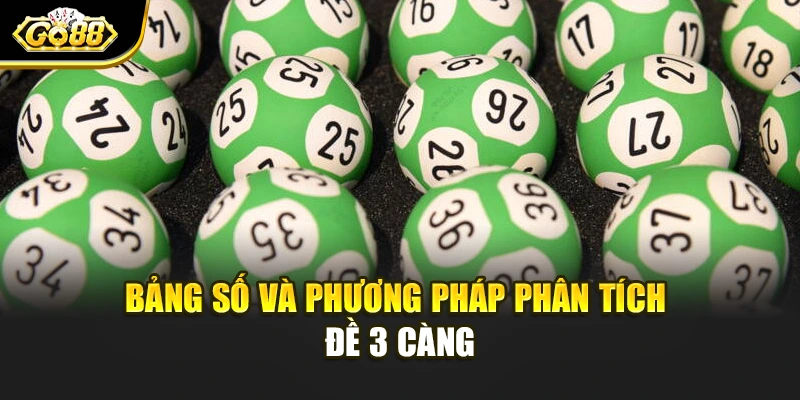 Bảng số và phương pháp phân tích đề 3 càng